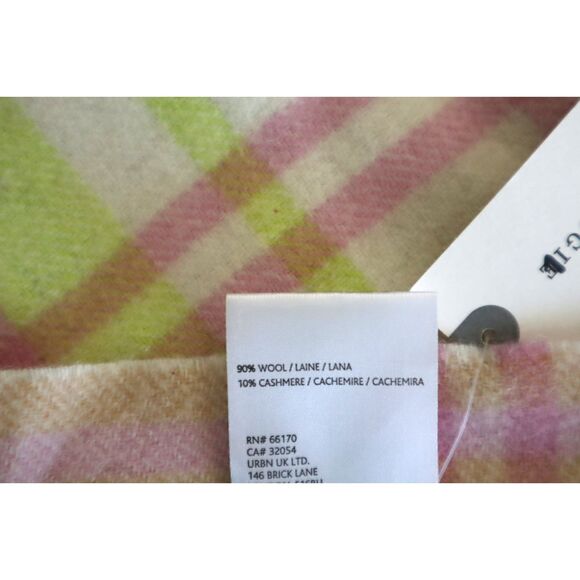 Maeve x Anthropologie Women's Pink Combo Plaid Cozy Fringe Cashmere/Wool Scarf - Picture 7 of 9